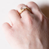 Anello vintage in oro giallo 18K con acquamarina (1.80ct ca.), anni ‘60