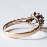 Solitario antico in oro 18K e argento con diamante di taglio rosetta, primi del ‘900