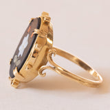 Anello vintage in oro giallo 18K con mosaico, anni ‘70/‘80