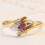 Anello vintage in oro 18K con topazio rosa, anni ‘70