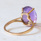 Vintage cocktail ring in 18K gold with dark purple amethyst, 1960s