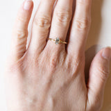 Anello vintage in oro 18K con acquamarina, anni ‘50/‘60