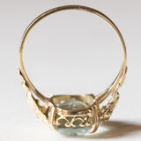 Anello vintage in oro 14K con acquamarina (4ct ca.), anni ‘60