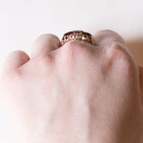 Anello in oro 9K con granati e diamanti, anno 2003