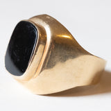 Anello vintage da uomo in oro 14K con onice, anni ‘60