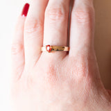 Anello vintage in oro giallo 9K con zaffiro arancione, anni ‘60/‘70