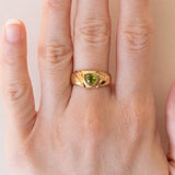 Anello vintage in oro 18K con peridoto verde, anni ‘70