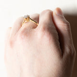 Anello vintage a margherita in oro 18K con diamanti (0.35ctw ca.), anni '70