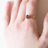 Anello vintage in oro 8K con iolite viola, anni ‘70/‘80