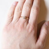 Anello vintage in oro 18K con acquamarina, anni ‘50/‘60