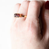 Anello vintage in oro giallo 18K con granati (2ctw ca.), anni ‘50/‘60