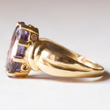 Anello vintage in oro 18K con ametista, anni ‘60