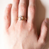 Anello vintage in oro 9K con acquamarina (2.50ct ca.), anni ‘70/‘80