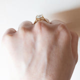 Anello vintage da cocktail in oro 18K con acquamarina, anni ‘50