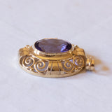 Vintage 8K gold pendant with amethyst, 60s / 70s
