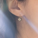 Orecchini punto luce antichi in oro 18K con diamanti (1.07ctw ca.), primi del ‘900