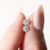 Orecchini vintage in oro bianco 18K con diamanti di taglio huit-huit (0.14ctw ca.), anni ‘60