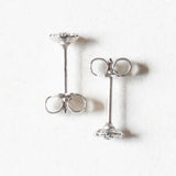 Orecchini vintage in oro bianco 18K con diamanti di taglio huit-huit (0.14ctw ca.), anni ‘60