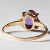 Anello vintage in oro 18K con ametista, anni ‘50/‘60