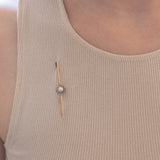 Antique 14K gold brooch with pearl and marcasites, early 1900s