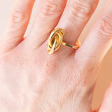 Anello vintage in oro giallo 18K, anni ‘70/‘80