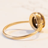 Anello vintage in oro 18K con pasta di vetro viola, anni ‘50