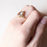 Anello vintage in oro 14K con acquamarina (4ct ca.), anni ‘60