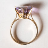 🔮 Anello vintage da cocktail in oro 18K con ametista (4.60ct ca.), anni ‘60