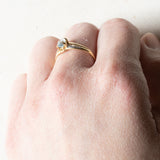 Anello vintage in oro 18K con topazio azzurro, anni '50/'60