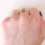 🌱Anello vintage in oro giallo 18K con zaffiri, anni ‘70