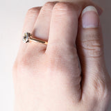 Solitario antico in oro 18K con diamante di taglio vecchia Europa (0.90ct ca.), anni ‘30/‘40