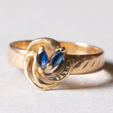 Anello vintage in oro giallo 18K con topazi, anni ‘60