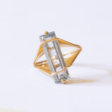 Vintage 18K gold ring with aquamarine, 70s / 80s