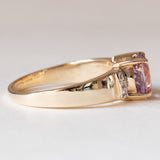 Anello vintage in oro 9K con topazio rosa, anni ‘70/‘80