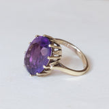 Vintage 8K Gold Amethyst Cocktail Ring, 1960s