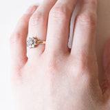 Anello vintage a margherita in oro 18K con diamanti (0.40ctw ca.), anni ‘60
