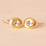 Orecchini vintage in oro giallo 18K con topazi azzurri (1.20ctw ca.), anni ‘70