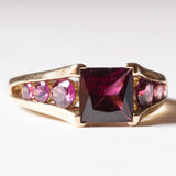 Anello vintage in oro 9K con tormaline viola, anni ‘70/‘80