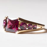 Anello vintage in oro 9K con tormaline viola, anni ‘70/‘80