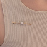 Antique 14K gold brooch with pearl and marcasites, early 1900s