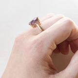 Anello vintage da cocktail in oro 8K con ametista (4.30ct ca.), anni ‘70/‘80