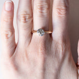 Solitario antico in oro 18K con diamante di taglio vecchia Europa (0.90ct ca.), anni ‘30/‘40
