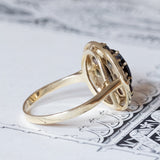 Anello a margherita vintage in oro 8K con granati, anni ‘60