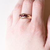 Anello in oro 9K con granati e diamanti, anno 2003