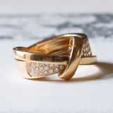 Anello vintage in oro 18K con diamanti (0.56ctw ca.), anni ‘70