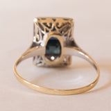 Anello Art Déco in oro giallo 18K e in oro bianco 18K con zaffiri e diamanti, anni ‘30