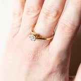Anello vintage a margherita in oro 18K con diamanti (0.35ctw ca.), anni '70