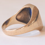 Anello vintage da sigillo in oro 9K con lapislazzuli, anni ‘60/‘70