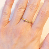 Anello vintage in oro 18K con rubino, anni ‘60/‘70