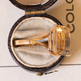 Anello vintage da cocktail in oro 18K con quarzo citrino, anni ‘50/‘60